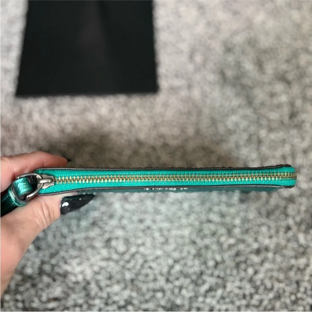Coach Teal Wristlet Clutch